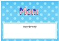Large DL Happy Birthday MOM insert USA Stars & Stripes