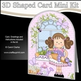 3D Shaped Card  Kit - Country Cottage Girlz Zoe has a Basket of Roses