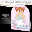 3D Shaped Card Kit - Bathtub Buddies - Cute Little Girl