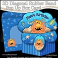 3D Diagonal Rubber Band Pop Up Box Card Kit -  Cute Little Alien