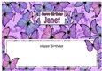 Large DL Happy Birthday JANET insert