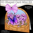 3D Shaped Card Kit - Pretty Flowers & Butterfly Basket