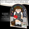 3D Shaped Card Kit - Cute Little Schoolgirl