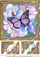 8 x 8 Flowers & Butterfly in a Gold Frame Scalloped Corner Topper