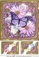 8 x 8 Flowers & Butterfly in a Gold Frame Scalloped Corner Topper
