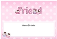 Large DL Happy Birthday FRIEND insert with Cupcakes