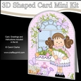 3D Shaped Card  Kit - Country Cottage Girlz Zoe has a Bouquet of Roses
