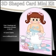 3D Shaped Card Kit - Bathtub Buddies - Cute Little Girl