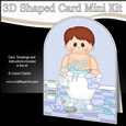 3D Shaped Card Kit - Bathtub Buddies - Cute Little Boy