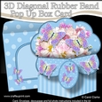 3D Diagonal Rubber Band Pop Up Box Card Kit - Pretty Flowers & Butterflies