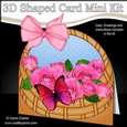 3D Shaped Card Kit - Pretty Flowers & Butterfly Basket