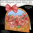 3D Shaped Card Kit - Pretty Flowers & Butterfly Basket