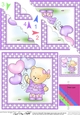 Cute Hunney Bear Rosie has a Bunch of Balloons - Scallop Corner side stacker Topper
