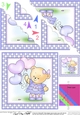 Cute Hunney Bear Rosie has a Bunch of Balloons - Scallop Corner side stacker Topper