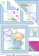 Cute Hunney Bear Rosie has a Bunch of Balloons - Scallop Corner side stacker Topper