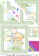 Cute Hunney Bear Rosie has a Bunch of Balloons - Scallop Corner side stacker Topper