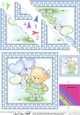 Cute Hunney Bear Rosie has a Bunch of Balloons - Scallop Corner side stacker Topper