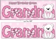 Large DL Happy Birthday GREAT GRANDMA 3D decoupage with Livvy Bear