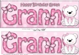 Large DL Happy Birthday GREAT GRANNY 3D decoupage with Livvy Bear