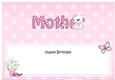 Large DL Happy Birthday MOTHER insert with Livvy Bear
