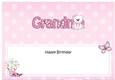 Large DL Happy Birthday GRANDMA insert with Livvy Bear