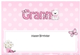 Large DL Happy Birthday GRANNY insert with Livvy Bear