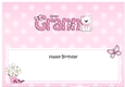 Large DL Happy Birthday GREAT GRANNY insert with Livvy Bear