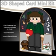 3D Shaped Card Kit - Cute Little Schoolgirl