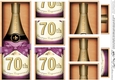 DL 70th Birthday Champagne in a Box with top & bottom stacker