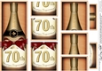 DL 70th Birthday Champagne in a Box with top & bottom stacker