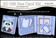 3D Cute Little Panda Bear Gift Box Card Kit 3d Decoupage