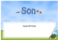 Large DL Happy Birthday SON insert with Fishing