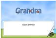 Large DL Happy Birthday GRANDPA insert with Fishing