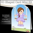 3D Shaped Card Kit - Swinging High - Cute Teenage Girl