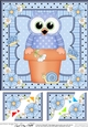 8 x 8 Flower Pot Friends Cute Little Hoot Owl Scalloped Corner Stacker