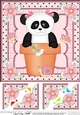 8 x 8 Flower Pot Friends Cute Little Panda Scalloped Corner Stacker