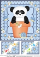 8 x 8 Flower Pot Friends Cute Little Panda Scalloped Corner Stacker