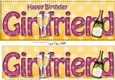 Large DL Happy Birthday GIRLFRIEND 3D decoupage with Champagne