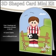 3D Shaped Card Kit - Little Footballer Plays for Sunderland