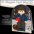 3D Shaped Card Kit - Cute Little Schoolgirl