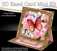 3D Easel Card Mini Kit - Butterfly & Flowers on Gold Frame