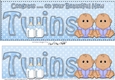 Large DL Ethnic New Baby Congratulations on Your Beautiful New ... TWINS 3D decoupage
