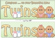 Large DL Ethnic New Baby Congratulations on Your Beautiful New ... TWINS 3D decoupage