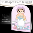 3D Shaped Card Kit - Bathtub Buddies - Cute Lady