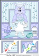8 x 8 Scalloped Corner Topper - Bathtub Buddies Cute Little Hippo