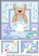 8 x 8 Scalloped Corner Topper - Bathtub Buddies Cute Little Teddy Bear