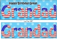 Large DL Happy Birthday GRANDAD 3D decoupage USA Stars & Stripes