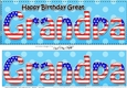 Large DL Happy Birthday GREAT GRANDPA 3D decoupage USA Stars & Stripes