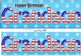 Large DL Happy Birthday GRANDSON 3D decoupage USA Stars & Stripes