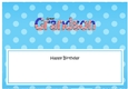 Large DL Happy Birthday GREAT GRANDSON insert USA Stars & Stripes